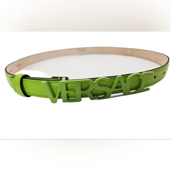 VERSACE LOGO LEATHER BELT SZ 85/34 - Picture 1 of 4